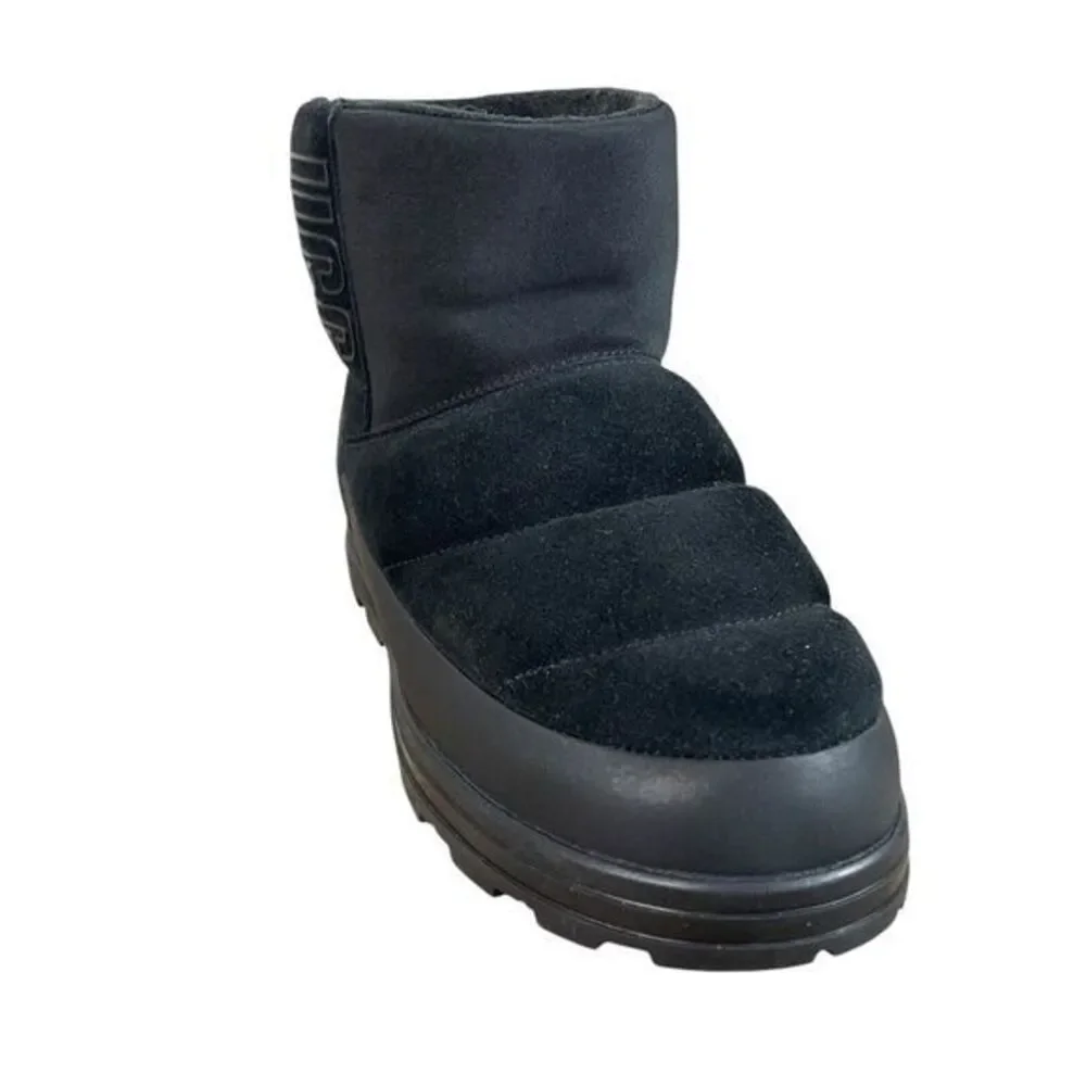 NEW UGG Womens Klamath‎ Mini Suede Classic Boot 7 Black Sheepskin Lining 1143932